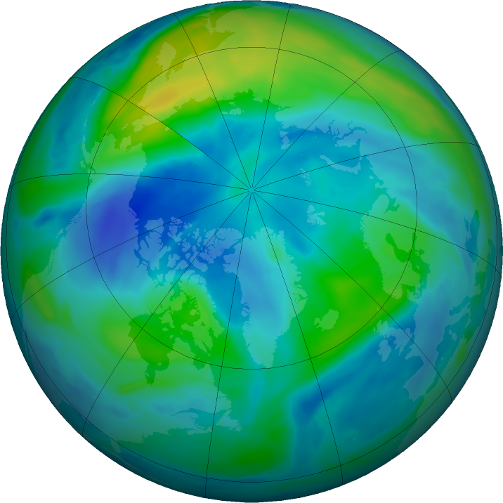 Arctic ozone map for 04 October 2017
